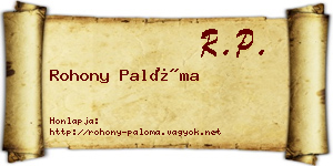 Rohony Palóma névjegykártya